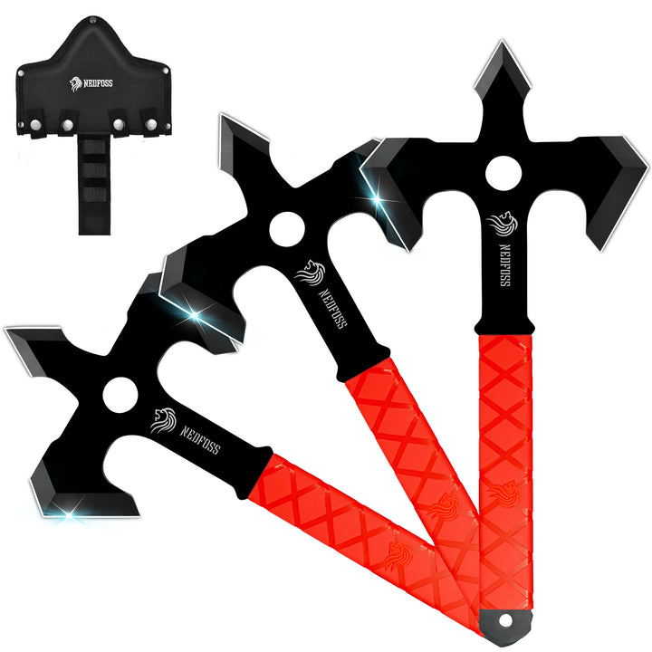 Nedfoss Ares 13.4" Full Tang Blade Throwing Axes Set Pack of 3 with TPE Rubber Handle