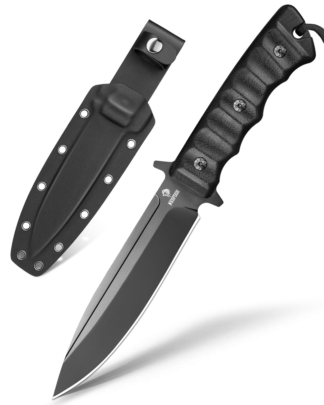 Nedfoss Phoenix 5.5" 8Cr14Mov Fixed Blade Bowie Knife with G10 Handle