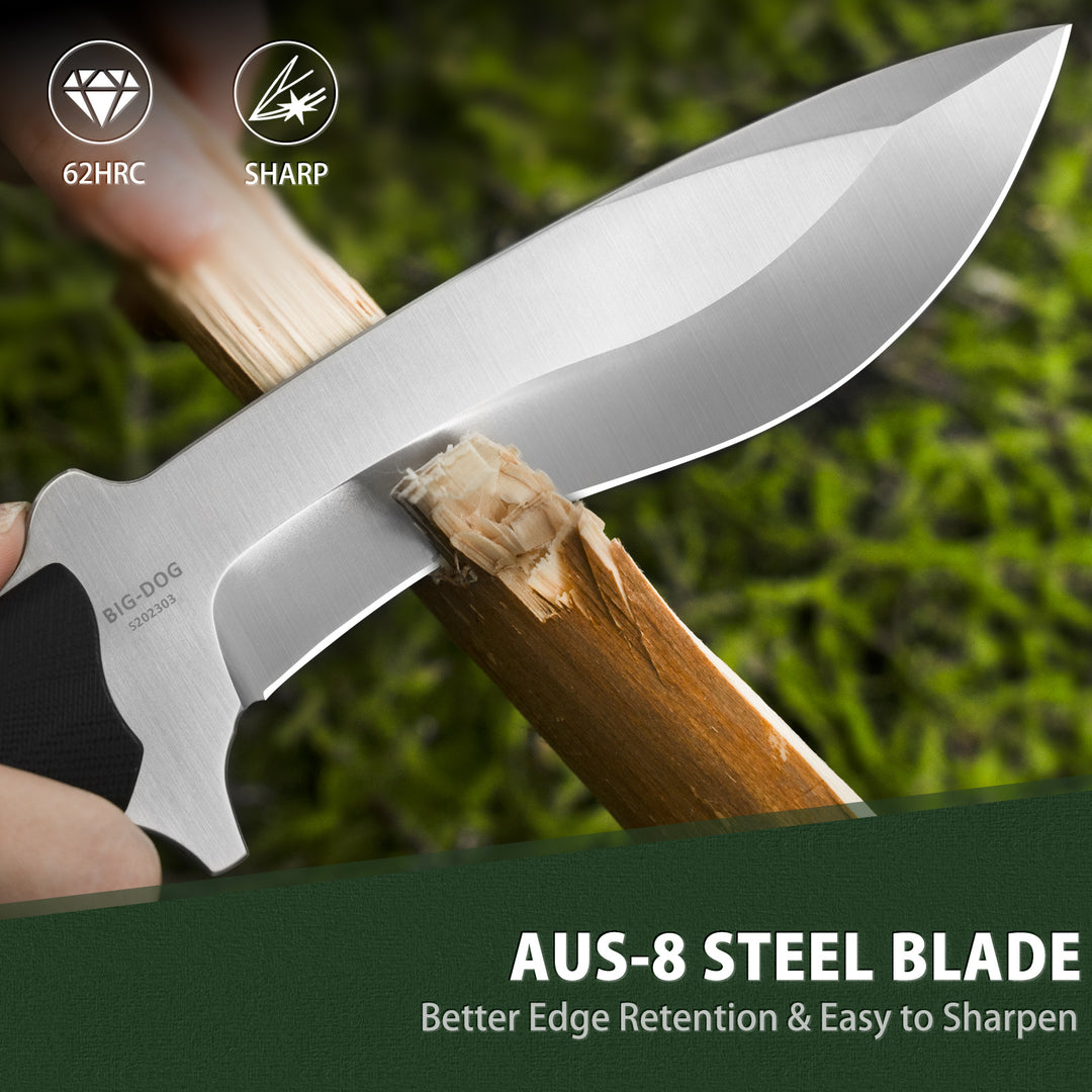 Nedfoss Kukri 6.3" Full Tang Fixed Blade Bushcraft Outdoor Knife with G10 Handle