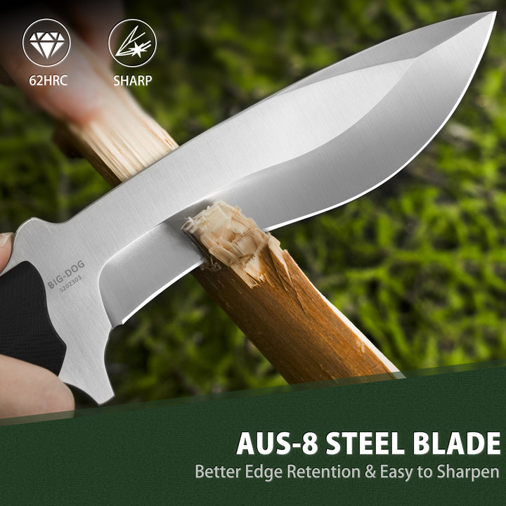 Nedfoss Kukri 6.3" Full Tang Fixed Blade Bushcraft Outdoor Knife with G10 Handle