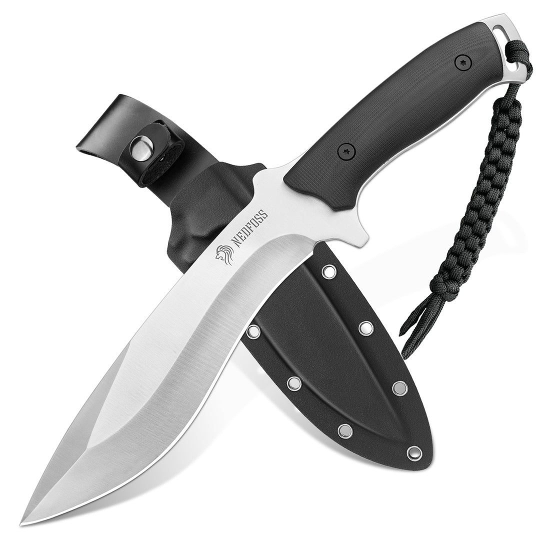 Nedfoss Kukri 6.3" Full Tang Fixed Blade Bushcraft Outdoor Knife with G10 Handle