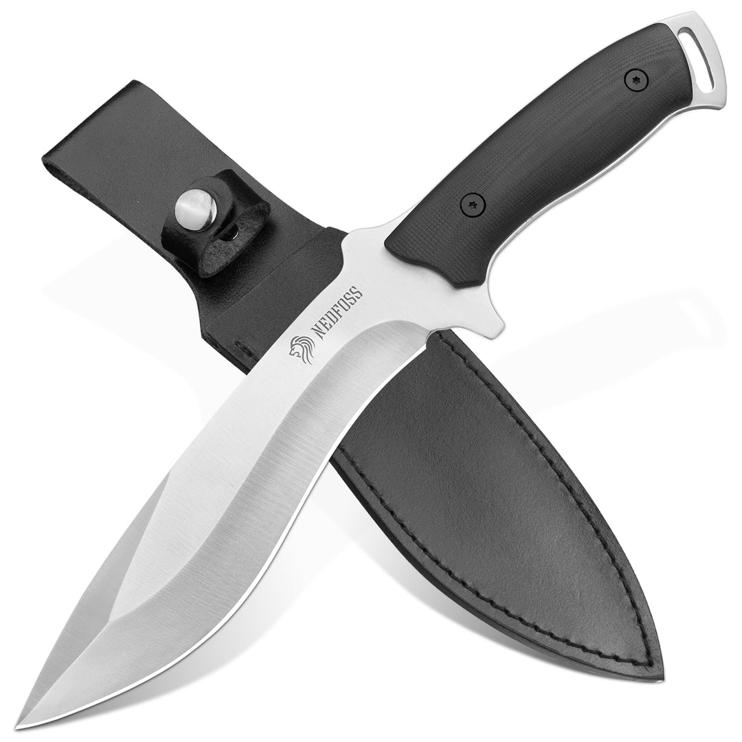 Nedfoss Kukri 6.3" Full Tang Fixed Blade Bushcraft Outdoor Knife with G10 Handle