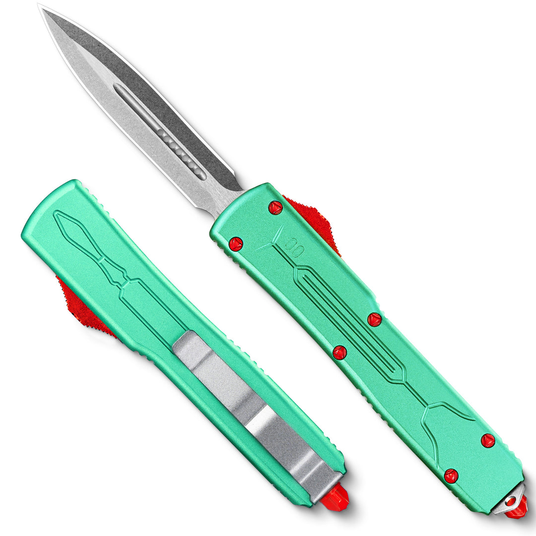Nedfoss Hunter OTF Knife,3.4" D2 Blade , Double Action Automatic Knife, Green