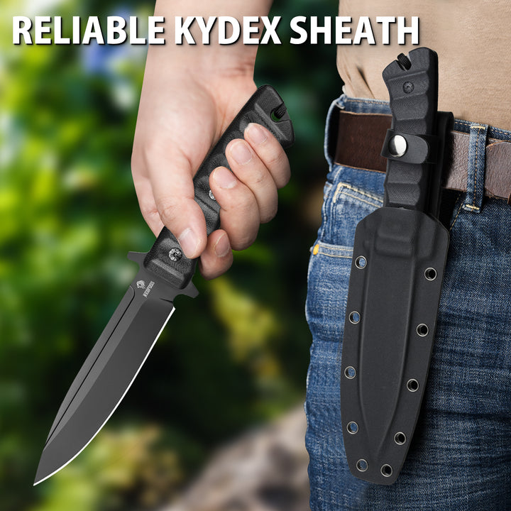 Nedfoss Phoenix 5.5" 8Cr14Mov Fixed Blade Bowie Knife with G10 Handle