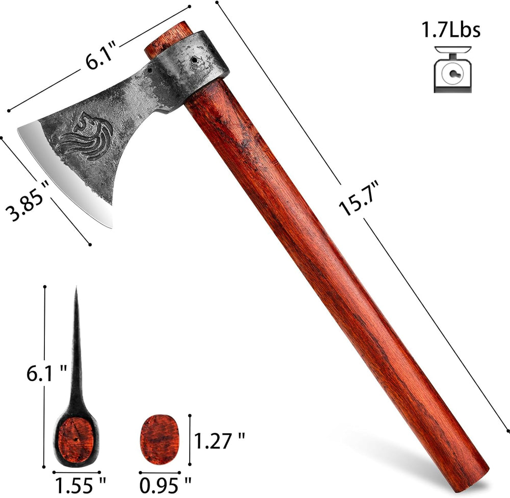 Nedfoss Vikings Throwing Axes, 2 Pack of 16 Inches Throwing Axe Set with 1065 High Carbon Steel & Wooden Handle. Perfect for Axe Throwing Game, Recreation, Competition & Great Gift for Men