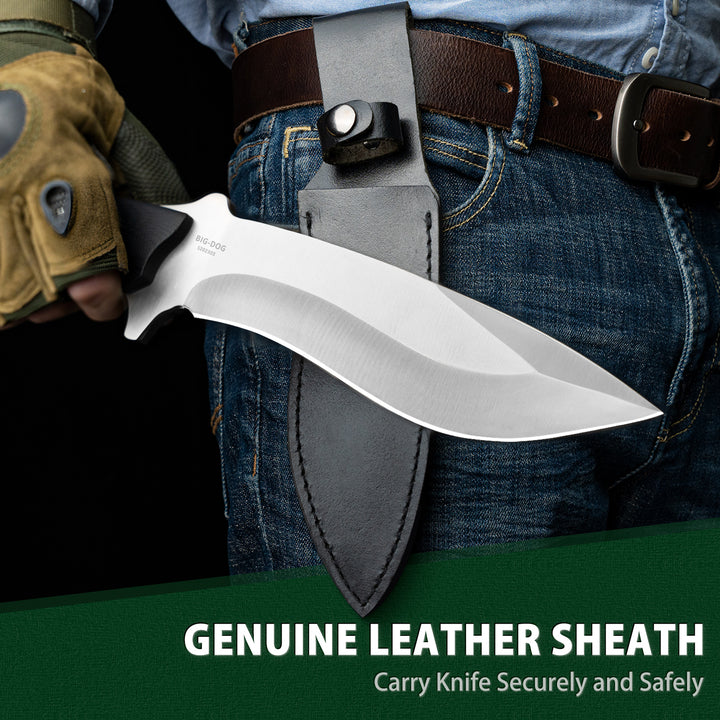 Nedfoss Kukri 6.3" Full Tang Fixed Blade Bushcraft Outdoor Knife with G10 Handle