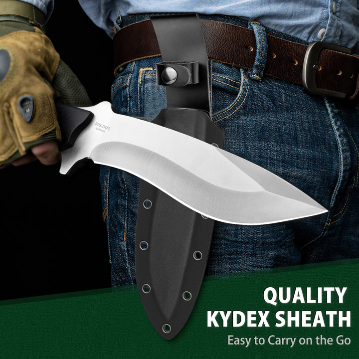 Nedfoss Kukri 6.3" Full Tang Fixed Blade Bushcraft Outdoor Knife with G10 Handle