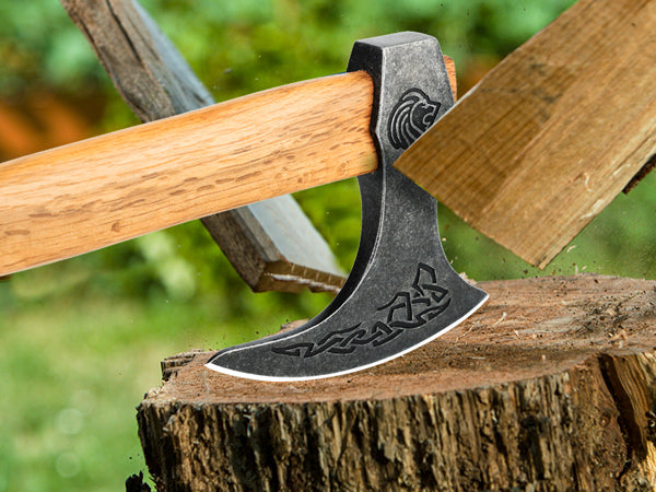 Raggers Viking Axe Tomahawk with Leather Sheath Inspired by Ragnar Lothbrok