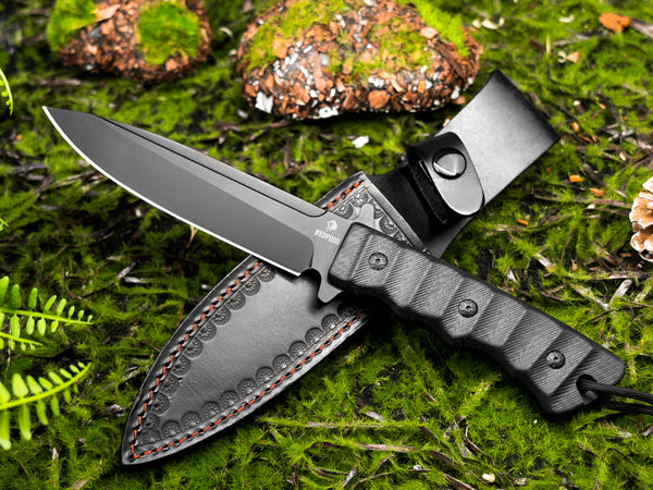 Nedfoss Phoenix Fixed Blade Bowie Knife, 5.5"8Cr14Mov Blade and G10 Handle