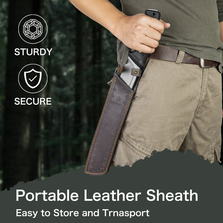 NedFoss 16" D2 Steel 0.22" Thick Blade Survival Machete with Sheath