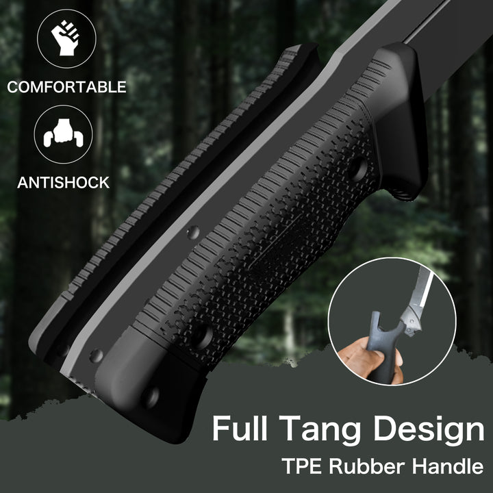 NedFoss 16" D2 Steel 0.22" Thick Blade Survival Machete with Sheath