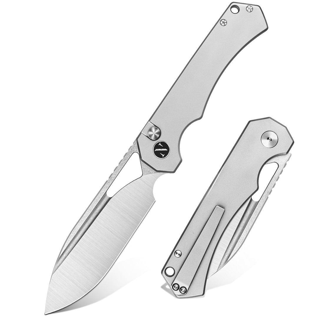 NedFoss COUGAR 3.43" Sandvik 14C28N Blade Folding Pocket Knife with Button Lock
