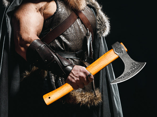 Nedfoss Raggers Viking Axe Tomahawk with Leather Sheath Inspired by Ragnar Lothbrok