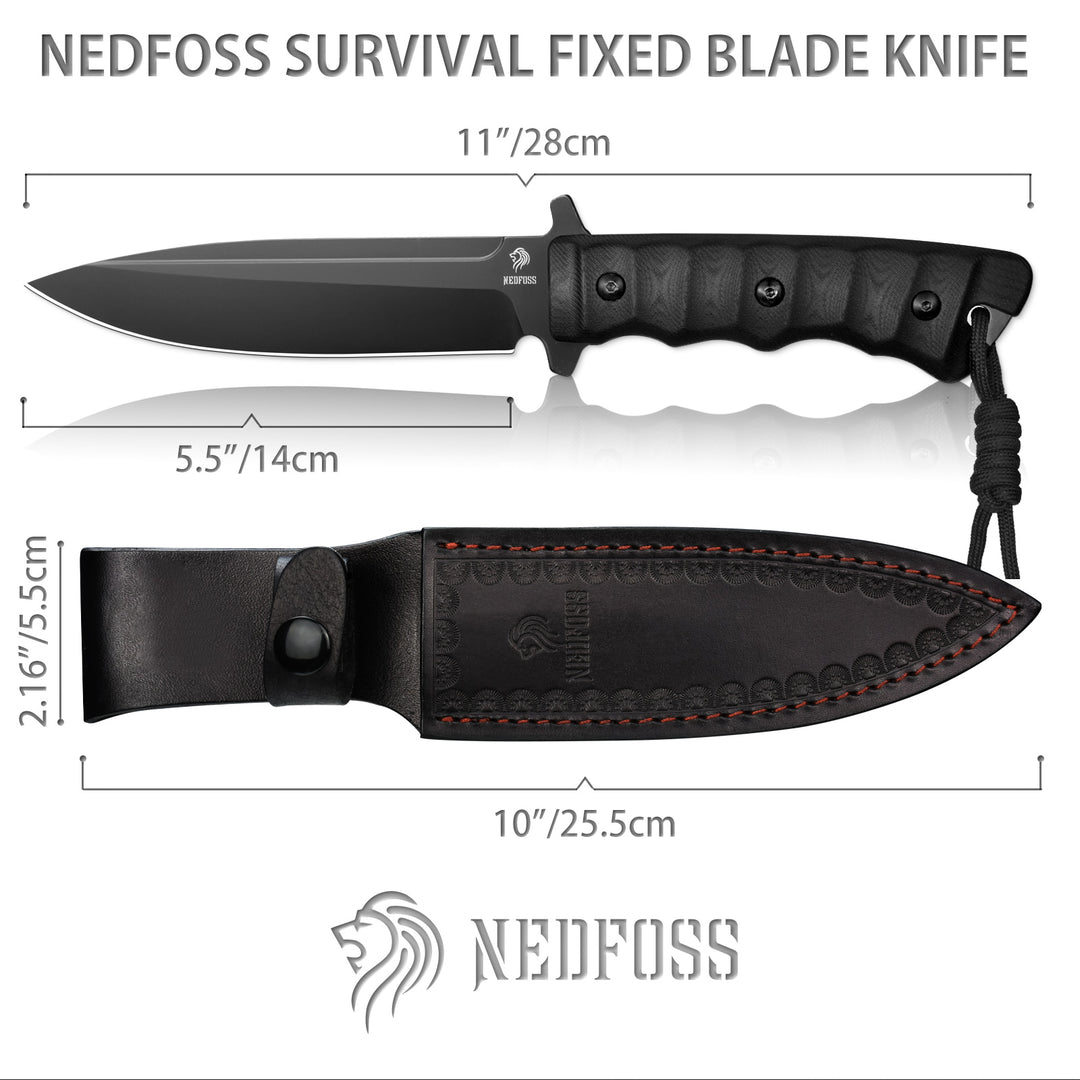Phoenix Fixed Blade Bowie Knife, 8Cr14Mov Blade and G10 Handle