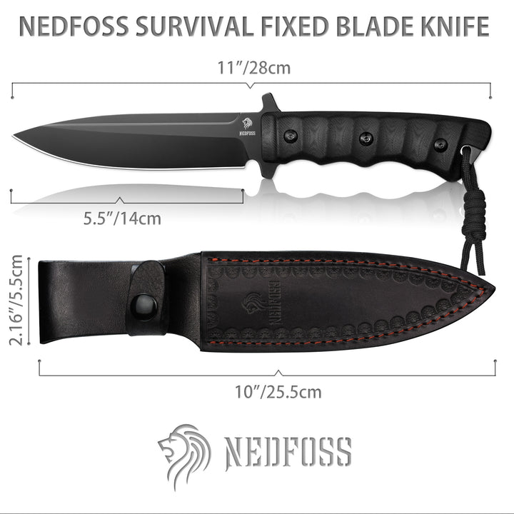  Phoenix Fixed Blade Bowie Knife, 8Cr14Mov Blade and G10 Handle