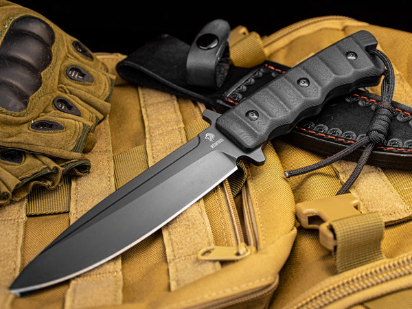  Phoenix Fixed Blade Bowie Knife, 8Cr14Mov Blade and G10 Handle