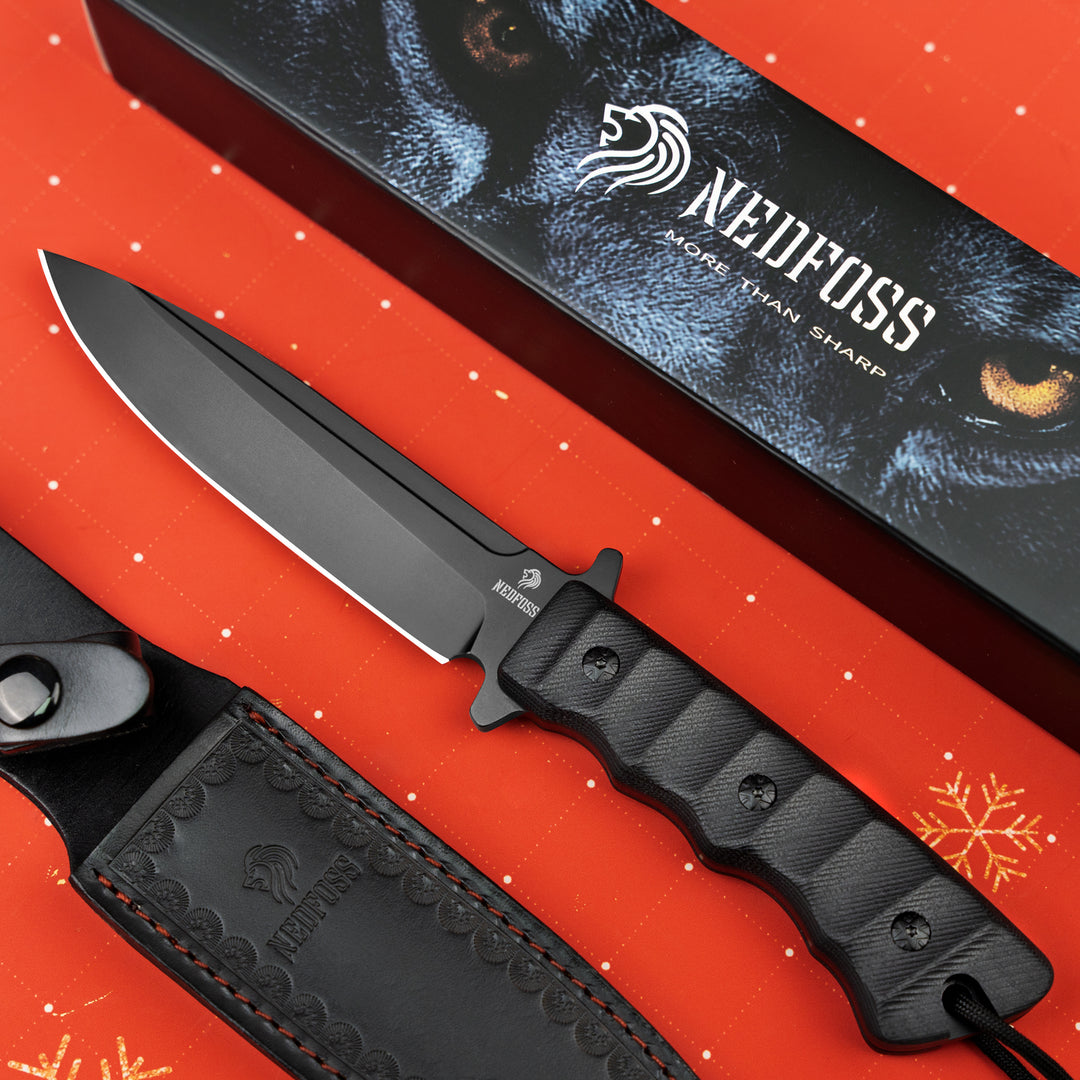 Nedfoss Phoenix 5.5" 8Cr14Mov Fixed Blade Bowie Knife with G10 Handle