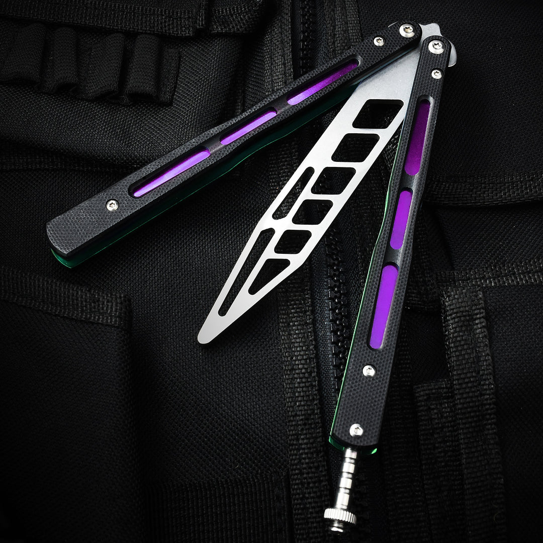 Butterfly Knife Trainer with G10 Handle, Practice Balisong