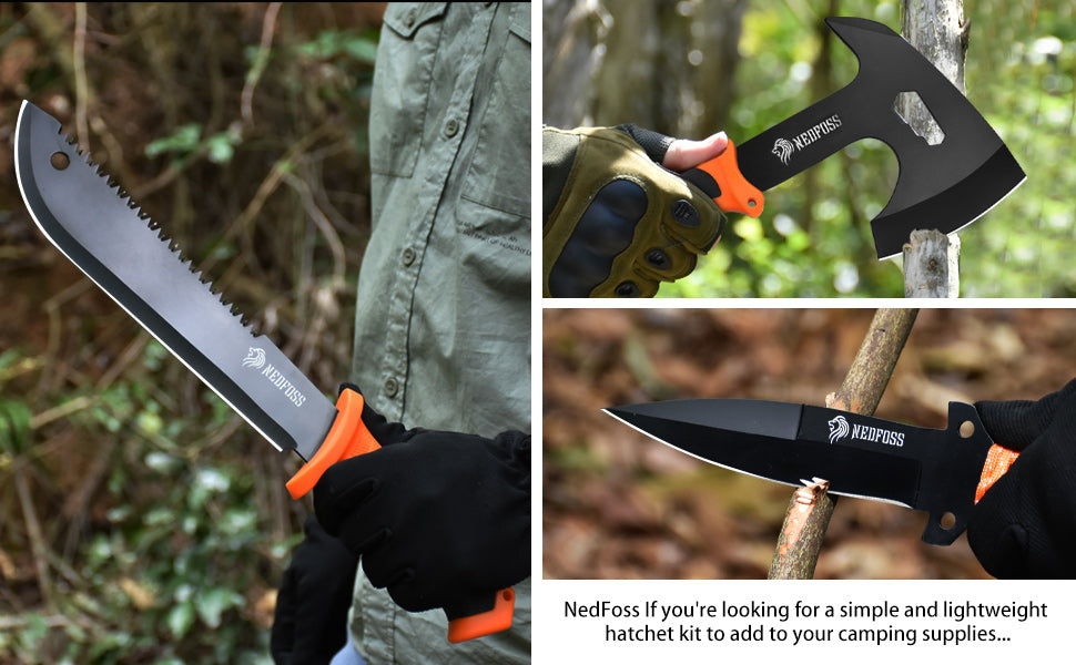 Nedfoss Machete Knife and  Outdoor Hatchet Axe with Reduction Handle