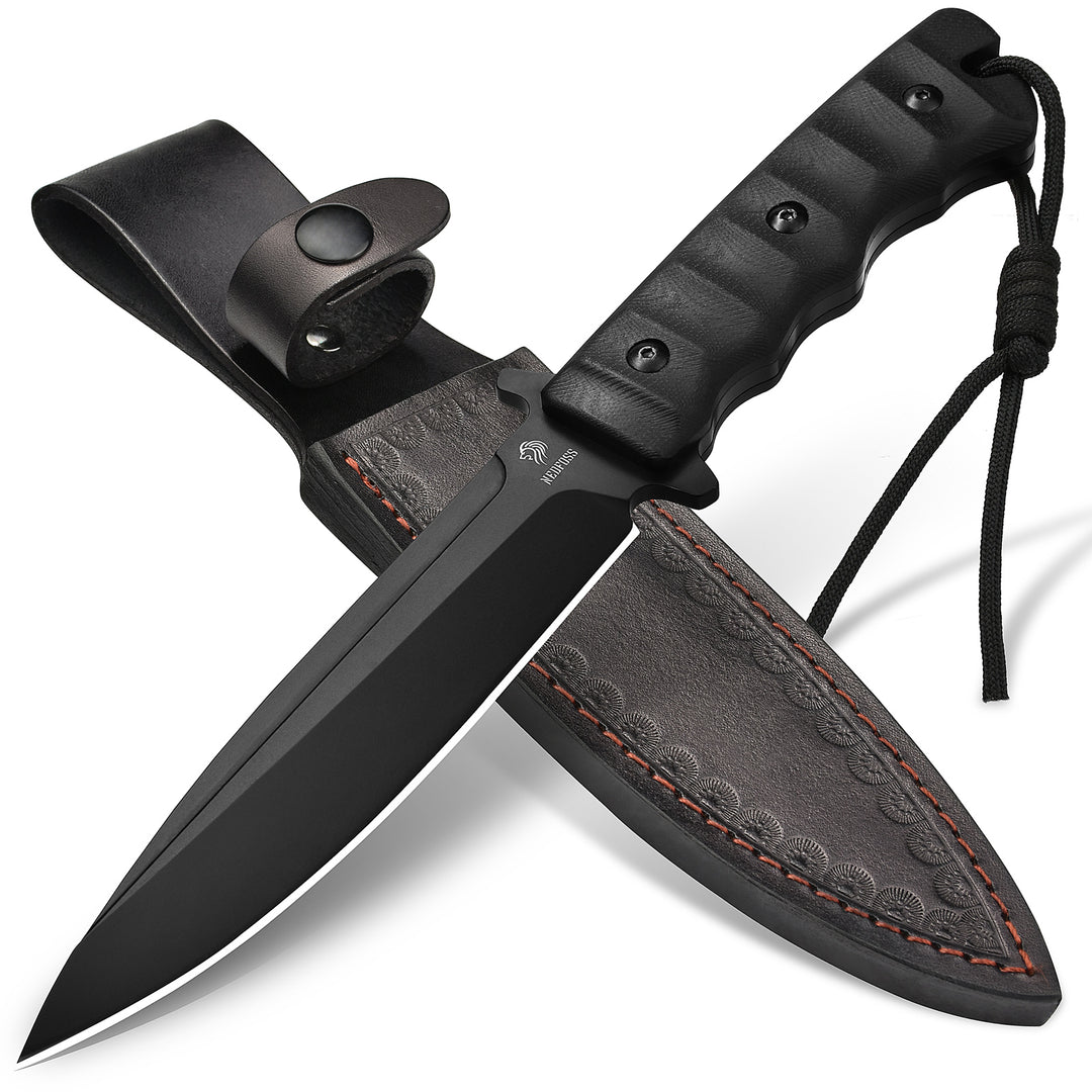 Nedfoss Phoenix Fixed Blade Bowie Knife, 8Cr14Mov Blade and G10 Handle