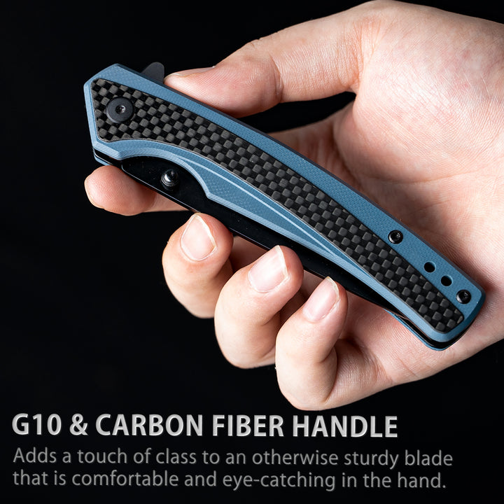 Dolphin Pocket Knife,Carbon-Fiber and  D2 Steel Blade