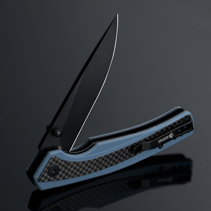 Dolphin Pocket Knife,Carbon-Fiber and  D2 Steel Blade