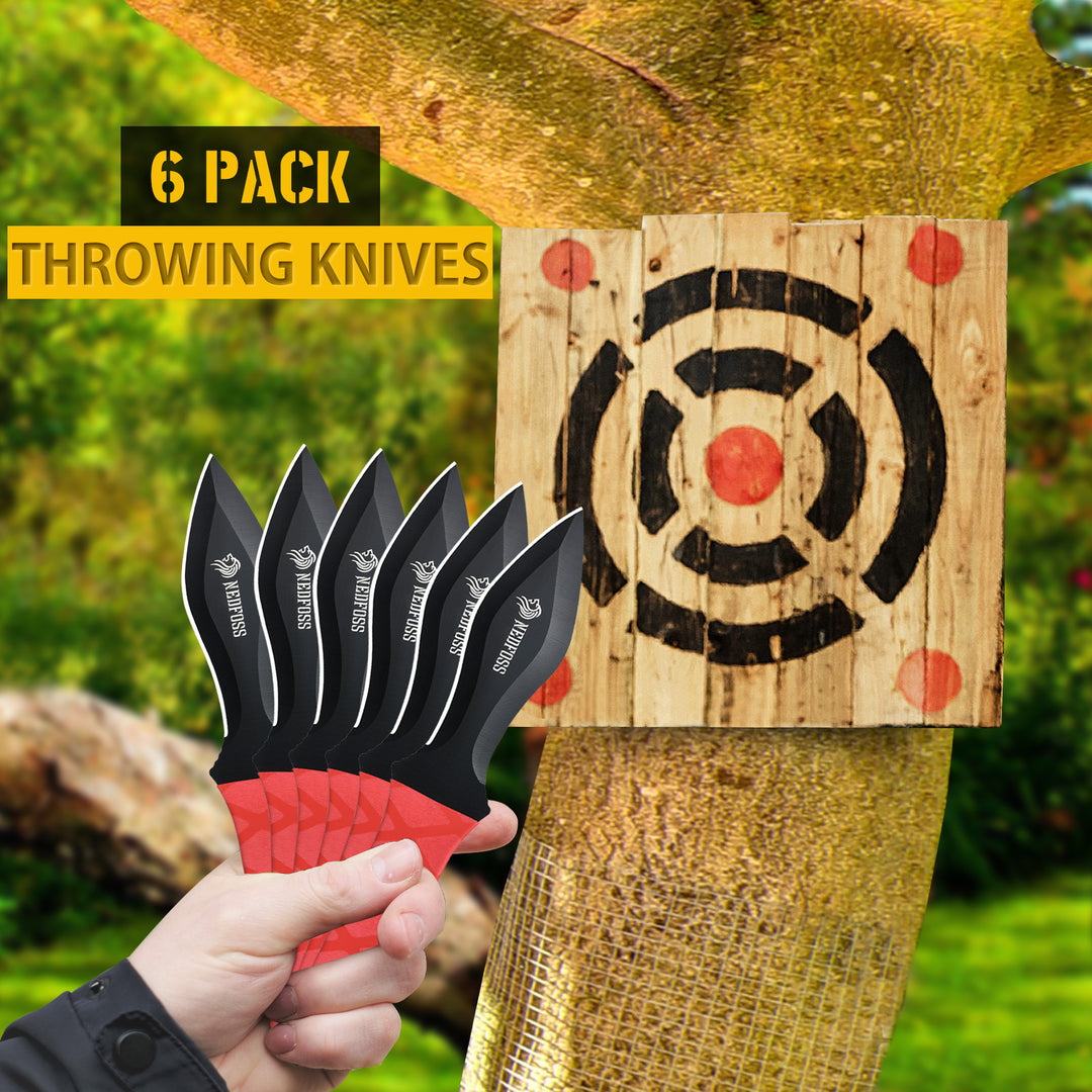 Cobras Throwing Knives Pack of 6, One Peice Stainless Steel Knives