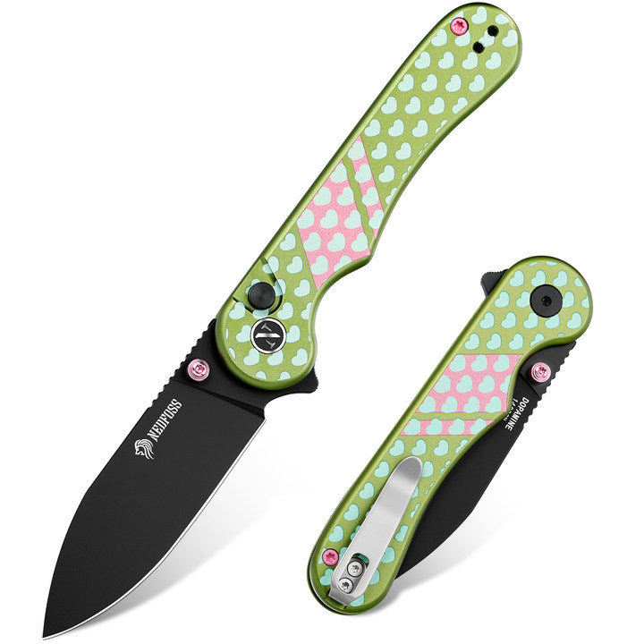 NedFoss DOPAMINE 2.9"14C28N Steel Blade Button Lock EDC Pocket Knife
