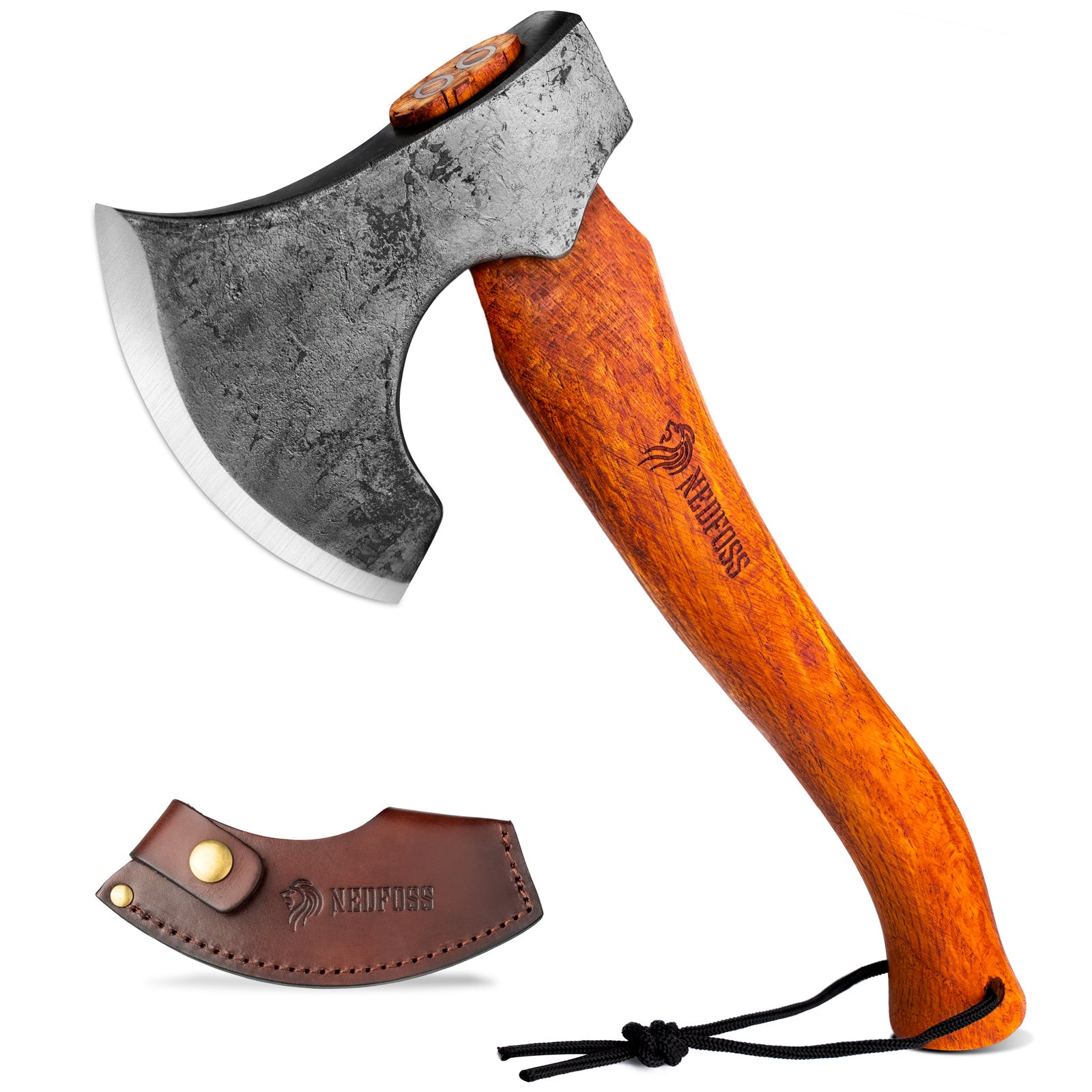 Camping Hatchet Axe, Viking Axe with Steel Wedge, Hand