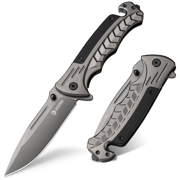 NedFoss FA46N 3.35″ AUS-8 Steel 3-in-1 Tactical Rescue Folding Knife with Ultralight Aluminum Handle