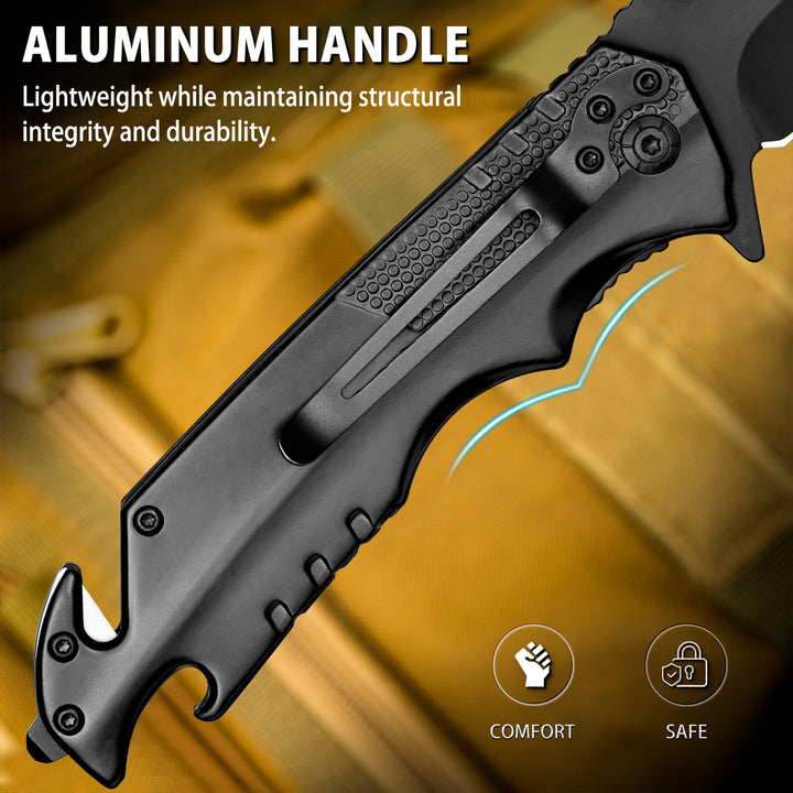 NedFoss FA48 5-in-1 Multitool Folding Knife with Bottle Opener, Glass Breaker, Seatbelt Cutter and Wrench