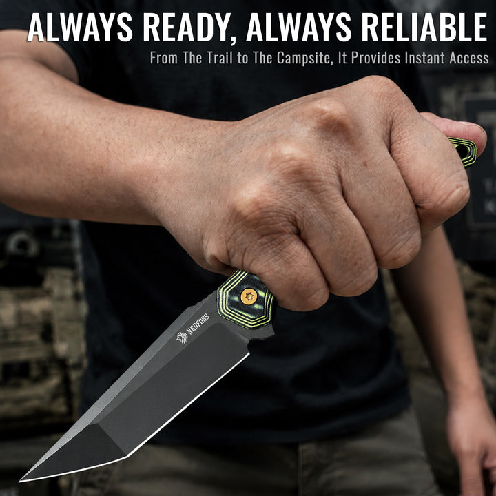 NedFoss PIONEER 3.4" Full Tang 14C28N Steel Small Fixed Blade Knife with G10 Handle