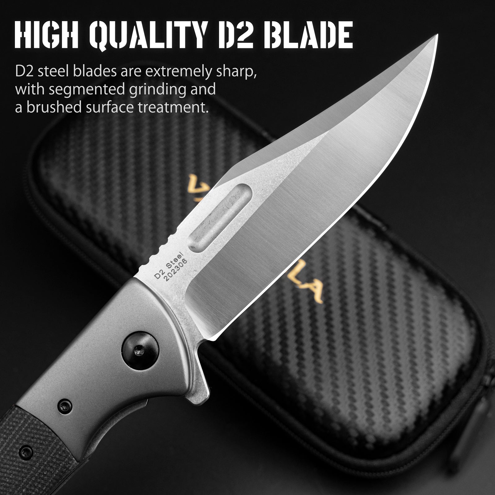 VALHALLA PTEROSAUR 3.9'' D2 Steel Folding Knife with Micarta