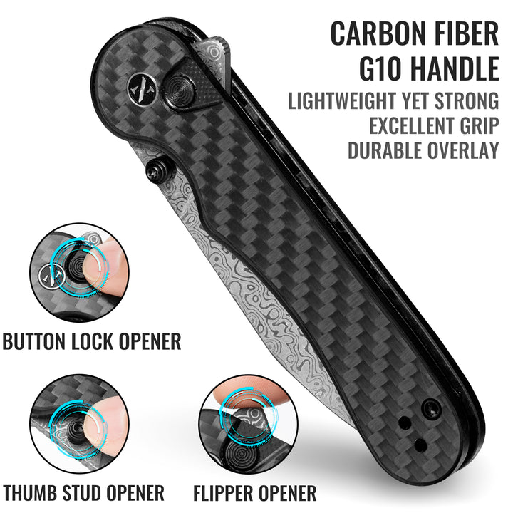 NedFoss BLACKBERRIES 2.9" 14C28N Steel Blade EDC Pocket Knife with G10 Handle