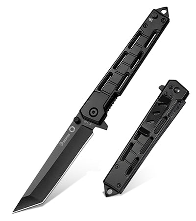 NedFoss 3.5'' Tanto Compact EDC Pocket Folding Knife with Pocket Clip and Glass Breaker, Liner Lock