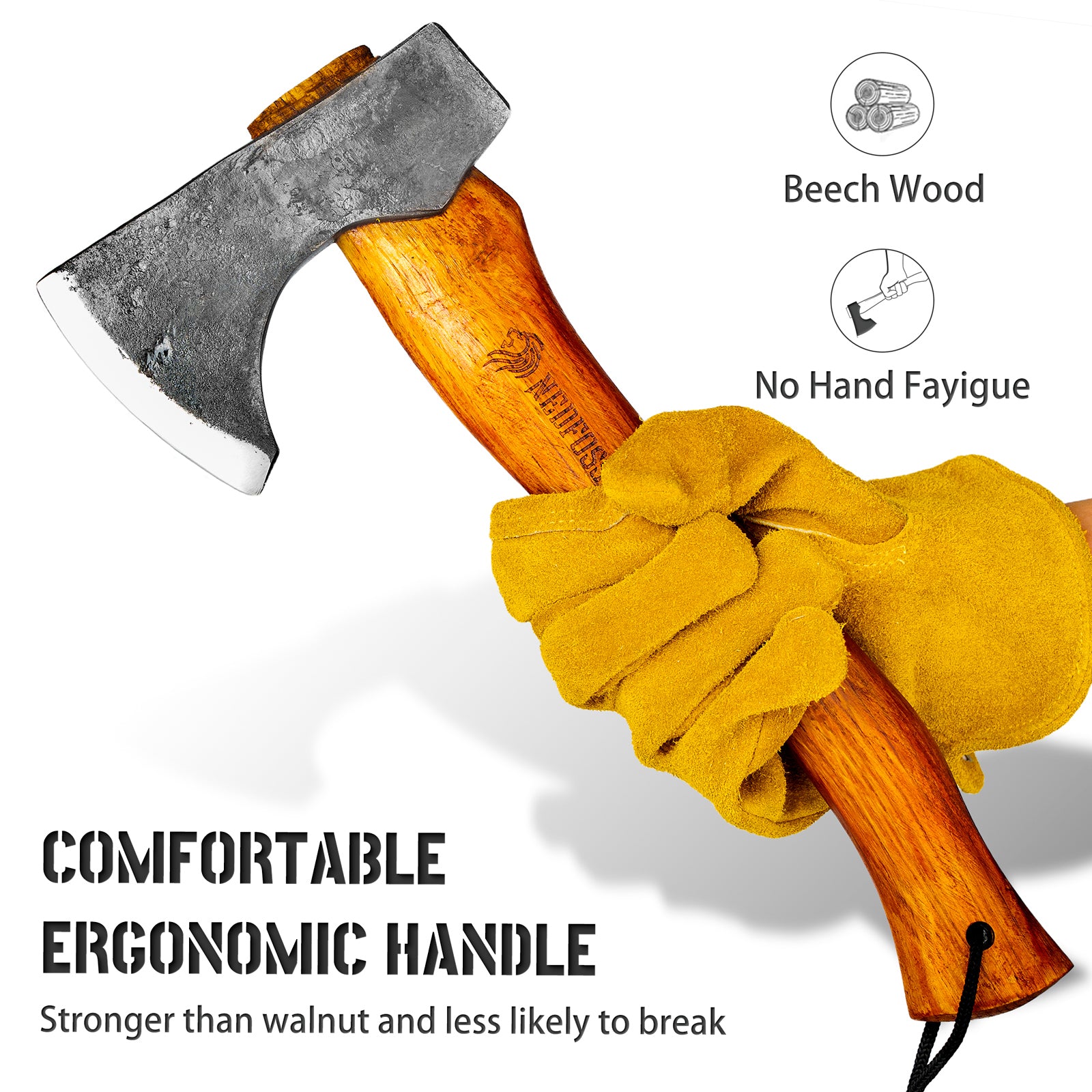 NedFoss Hippo Outdoor Hatchet with Wooden Handle – NedFoss Knife