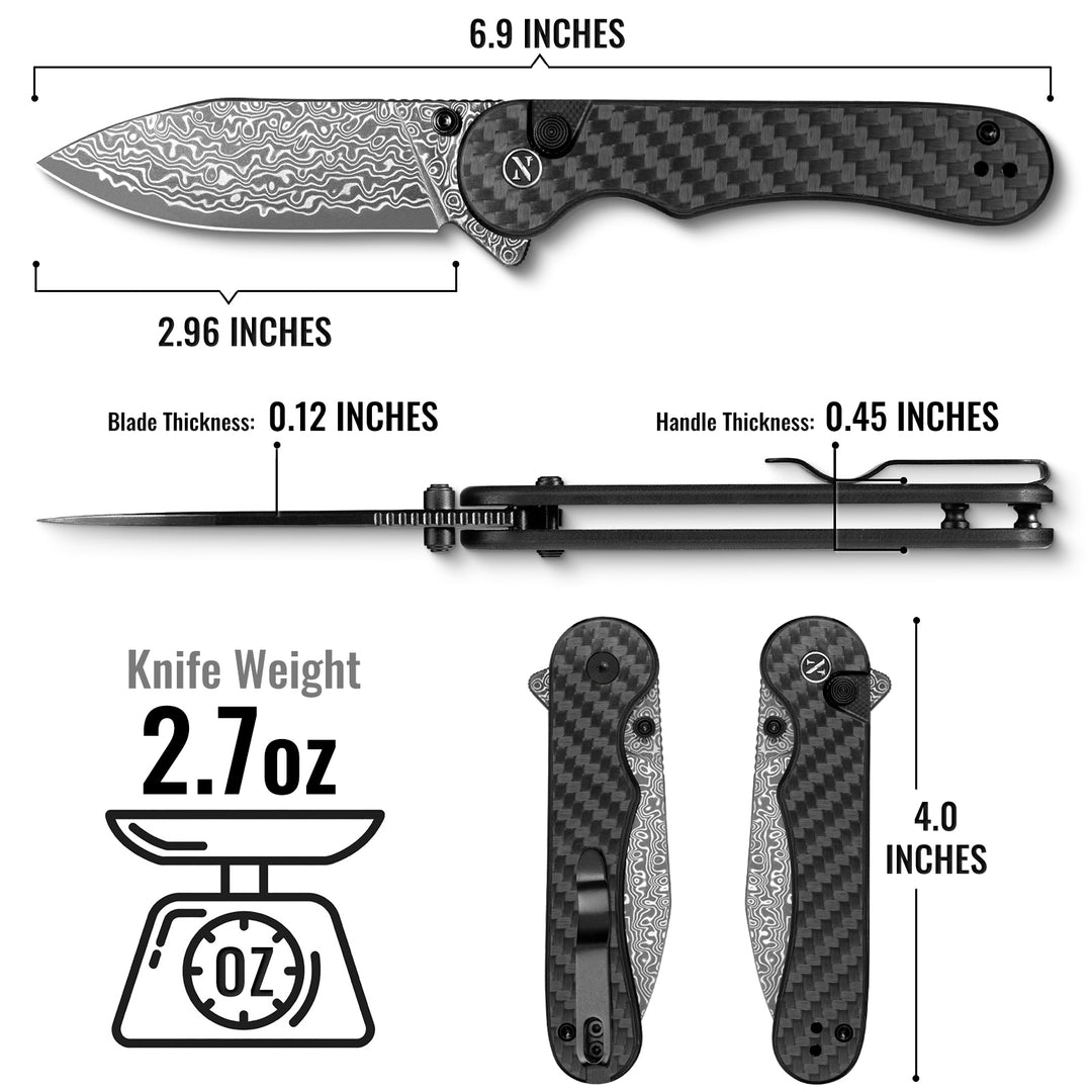 NedFoss BLACKBERRIES 2.9" 14C28N Steel Blade EDC Pocket Knife with G10 Handle