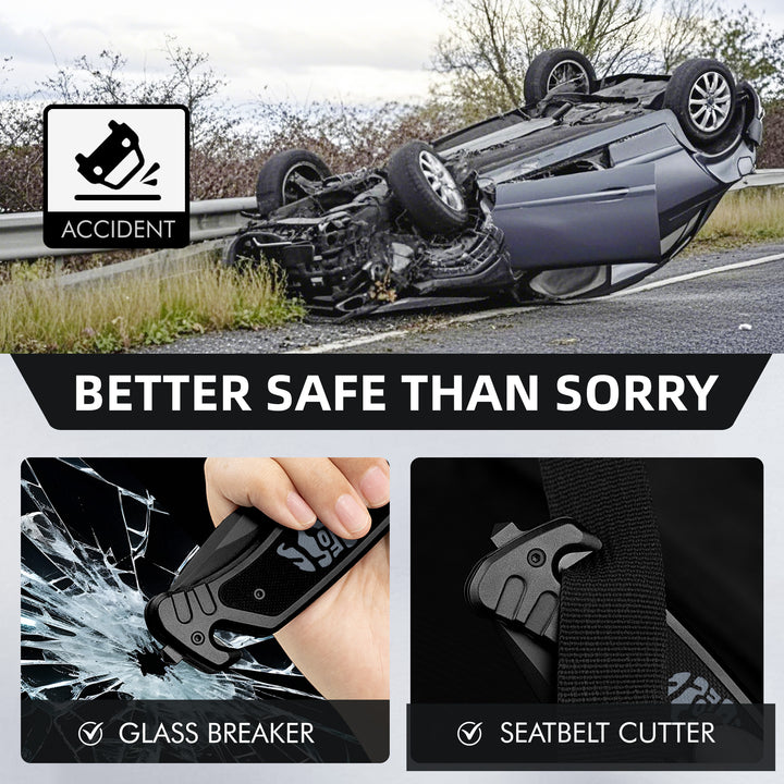 Nedfoss Grizzly Tactical Pocket Knife with Glass Breaker and Seatbelt Cutter, Unique Skull G10 Handle