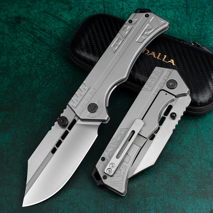 VALHALLA LORD Large Tactical Folding Knife , 3.6'' D2 Steel Blade, Frame Lock