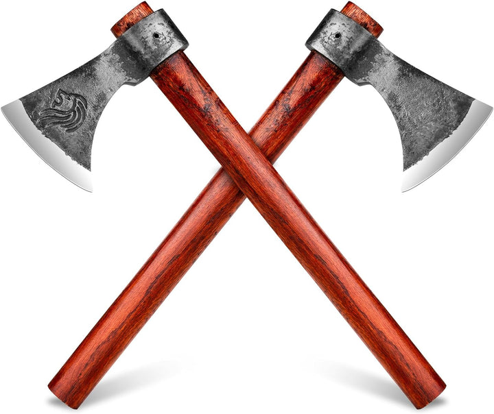 Nedfoss Vikings Throwing Axes, 2 Pack of 16 Inches Throwing Axe Set with 1065 High Carbon Steel & Wooden Handle. Perfect for Axe Throwing Game, Recreation, Competition & Great Gift for Men