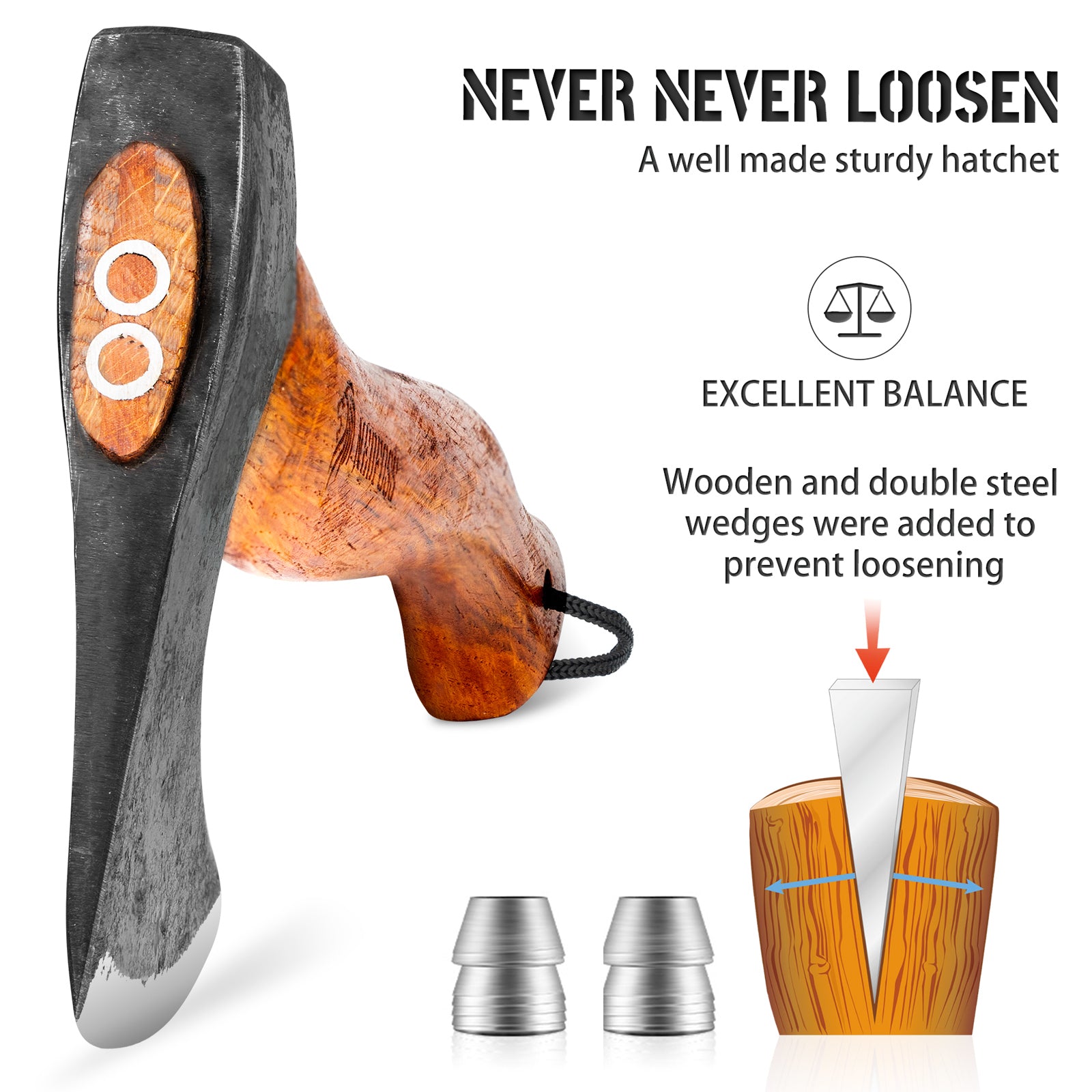 NedFoss Hippo Outdoor Hatchet with Wooden Handle – NedFoss Knife