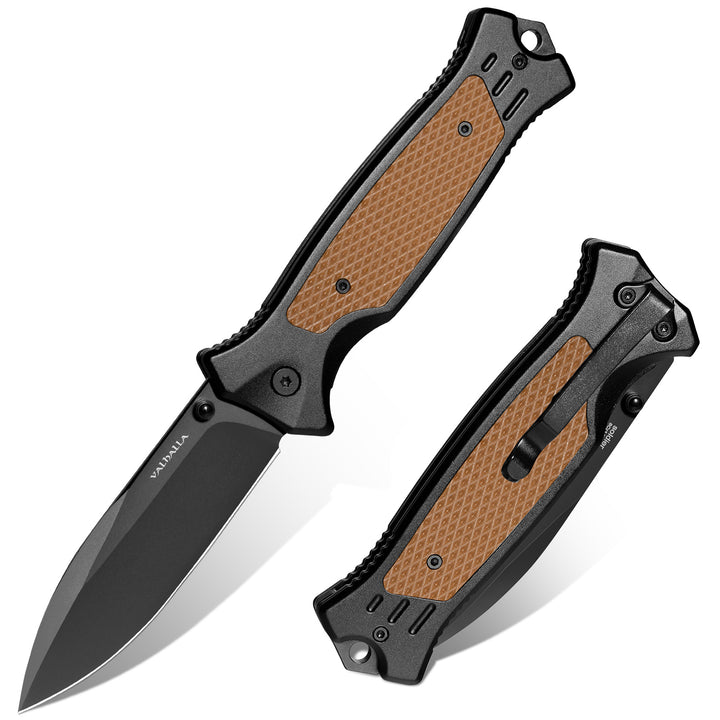 VALHALLA Soldier Tactical Pocket Knife, 3.7'' Pocket Folding Knife with Aluminum G10 Handle, Pocket Knife For Men, Liner Lock, Cool EDC Knives, Gift for men