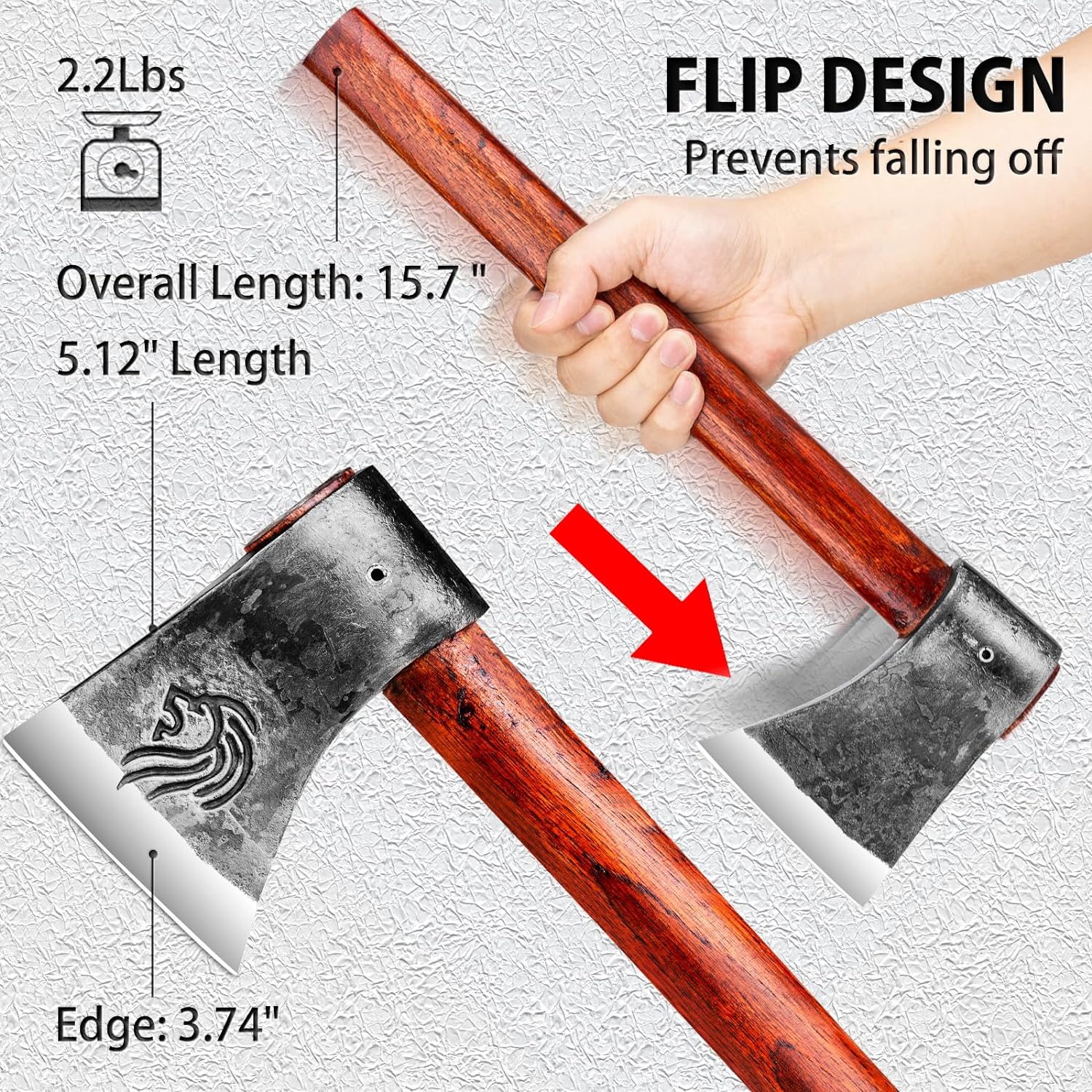 Nedfoss Kung-Fu Throwing Axe Set, Throwing Hatchet with 1065 High