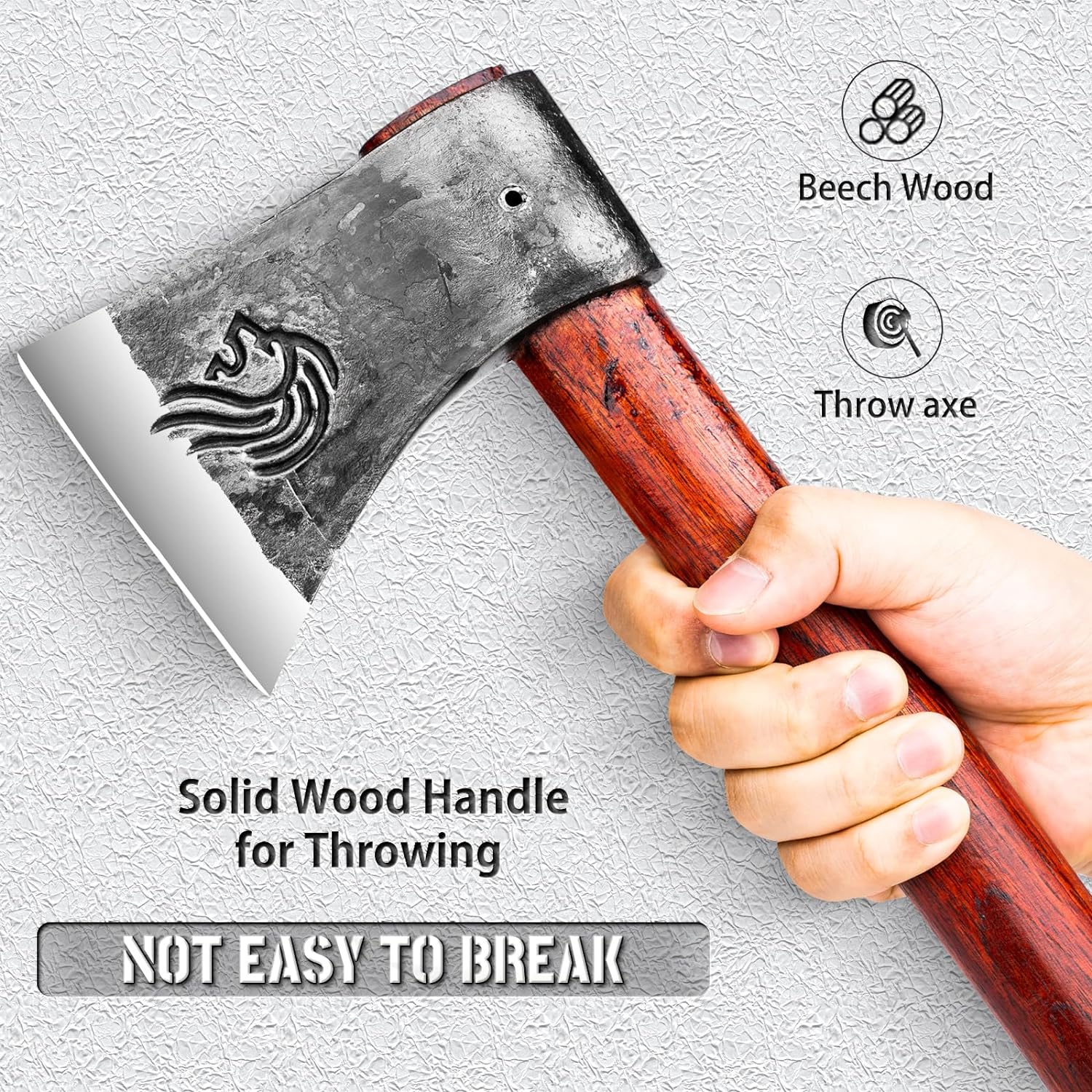 Nedfoss Kung-Fu Throwing Axe Set, Throwing Hatchet with 1065 High
