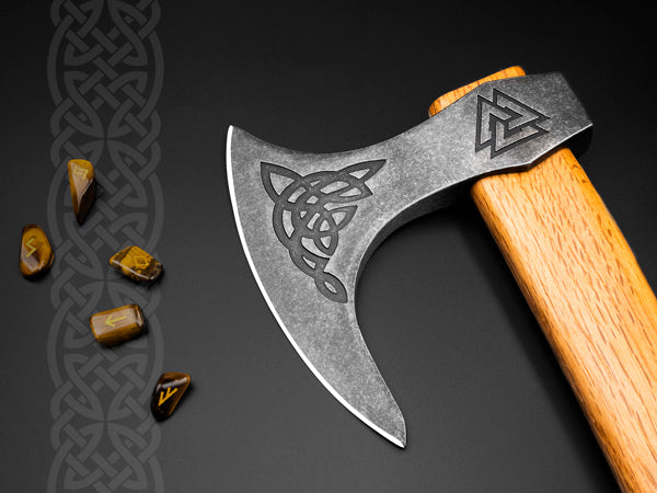 Raggers Viking Axe Tomahawk with Leather Sheath Inspired by Ragnar Lothbrok