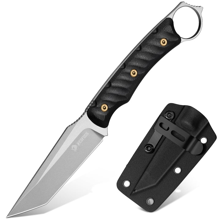 NedFoss PIONEER 3.4" Full Tang 14C28N Steel Small Fixed Blade Knife with G10 Handle