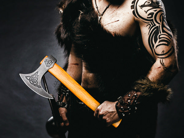 NedFoss Raggers 16" Viking Axe Tomahawk with Leather Sheath Inspired by Ragnar Lothbrok