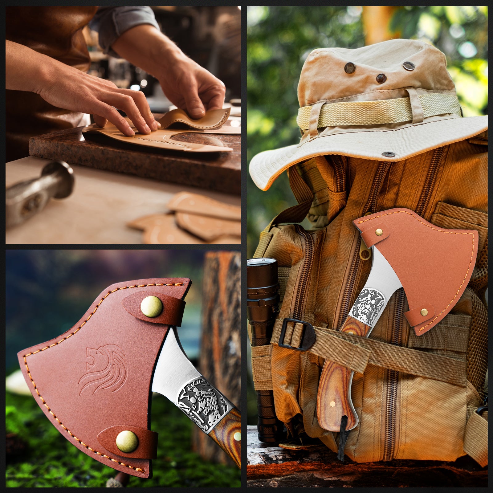 Nedfoss Warthog Camping Hatchet Axe,Full Tang Small Axe Camp