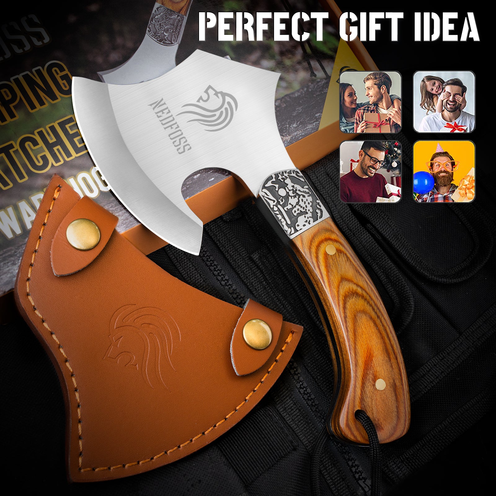 Nedfoss Warthog Camping Hatchet Axe,Full Tang Small Axe Camp