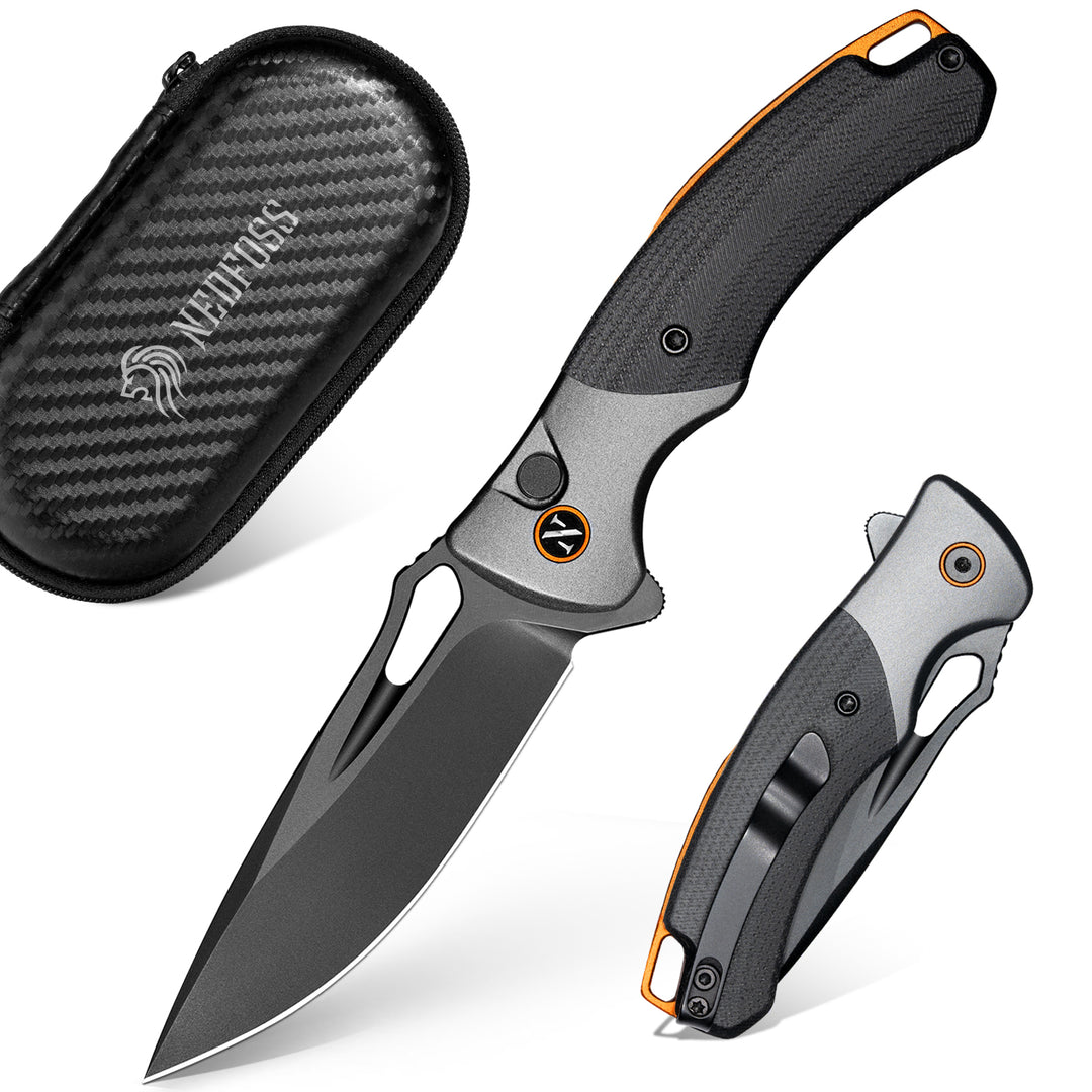 NedFoss Heron 2.95" Japanese VG10 Pocket Knife with Lightweight G10 Handle w/Aluminum Bolster